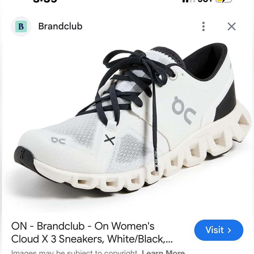 On Cloud X3 Women's Running Sneakers in White and Black size 9.5
